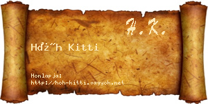 Hőh Kitti névjegykártya